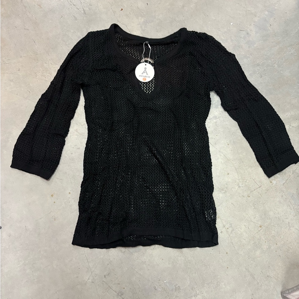Black Knit Swimsuit Cover Up